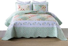 img 4 attached to 🛏️ MarCielo Lightweight 3 Piece Quilt Set Coverlet Set By014 - Queen Bedspread Set