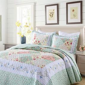 img 2 attached to 🛏️ MarCielo Lightweight 3 Piece Quilt Set Coverlet Set By014 - Queen Bedspread Set