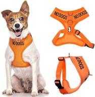 🐶 dexil limited no dogs (not good with other dogs) orange color coded vest dog harness: prevent accidents & warn others in advance with non-pull design, padded & waterproof! logo