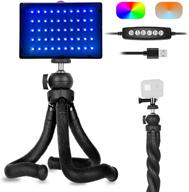 📸 emart flexible tripod with led video light & pole mount phone holder - 10 colors & 10 brightness dimmable portable rgb continuous photography lighting for tabletop shooting, selfie, youtube video logo