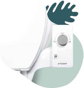 img 2 attached to 🚽 Upgrade Your Bathroom Experience with the TUSHY Classic 2.0 Bidet Toilet Seat Attachment: Modern Sleek Design, Self Cleaning Nozzle, Fresh Clean Water Sprayer, Non-Electric, White/Silver Knob