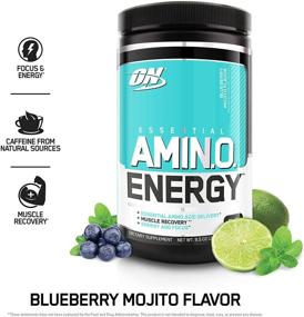 img 3 attached to 🍹 Optimum Nutrition Amino Energy - Blueberry Mojito Pre Workout Powder with Green Tea, BCAA, Amino Acids, Keto Friendly, Green Coffee Extract - 30 Servings