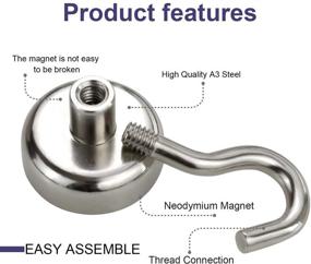 img 1 attached to 🧲 High-Strength Neodymium Magnets for Kitchen, Workplace, and Industrial Hardware Hooks