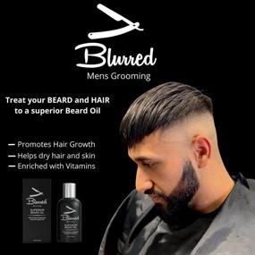 img 2 attached to Blurred Superior Beard Oil: All-Natural Itch Relief 🧔 & Hair Growth Promoter | 4oz, Softening & Shiny