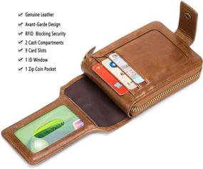 img 2 attached to 💼 Genuine Leather Zipper Wallet: Ultimate Accessory for Men with Advanced Blocking Technology