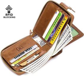 img 1 attached to 💼 Genuine Leather Zipper Wallet: Ultimate Accessory for Men with Advanced Blocking Technology