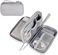 📱 grey waterproof hard drive case & charger bag - organizer for electronics, usb flash drives, cables, and chargers logo