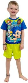 img 2 attached to 🐠 Adorable Bubble Guppies Toddler Boys 3-Piece Shorts Pajamas Set - Comfy and Cute!