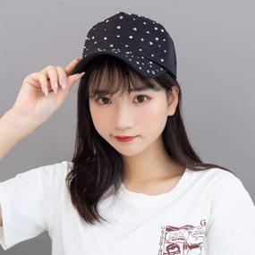 img 1 attached to 🧢 U-WARDROBE Women's Rhinestone Baseball Cap - Shiny Sequins, Casual Sports Hat with Adjustable Breathability