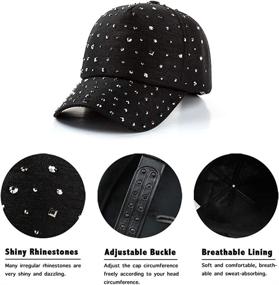 img 3 attached to 🧢 U-WARDROBE Women's Rhinestone Baseball Cap - Shiny Sequins, Casual Sports Hat with Adjustable Breathability