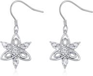 🍀 waysles halloween irish vintage celtic dangle earrings: sterling silver good luck knot drop jewelry for women, teens - wiccan gift logo