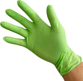 img 2 attached to 🧤 SAS Safety RAVEN HiViz Neon Green Nitrile Gloves Large, 7 MIL, Powder Free - 10 коробок по 100 перчаток по весу (1000 штук)