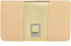 img 2 attached to 👜 Lencca Kyma Vegan Leather Crossbody Smartphone Clutch Wallet Purse – Beige/Gold with Detachable Chain Shoulder Strap