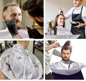 img 2 attached to 💇 Silvery Hair Cutting Cape with Hair Catcher: Ultimate Barber Salon Stylist Hairdressing Umbrella Tool (Adult Size)