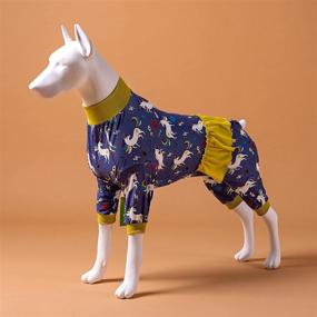 img 3 attached to 🐶 UV Protective Large Dog Onesie Pajamas with Anti-Licking Design, Lightweight and Stretchable Fairytale Prints for Base Layer Shirt under Dog Dresses, Ideal for Post-Operative Care and Overall Protection