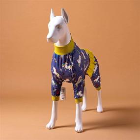 img 2 attached to 🐶 UV Protective Large Dog Onesie Pajamas with Anti-Licking Design, Lightweight and Stretchable Fairytale Prints for Base Layer Shirt under Dog Dresses, Ideal for Post-Operative Care and Overall Protection