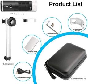 img 1 attached to 🔎 Jiusion WiFi USB Digital Microscope - 50 to 1000x Wireless Magnification Endoscope with 8 LED Mini HD Camera, Updated Stand, Portable Case - Compatible with iPhone, iPad, Android, Mac, Windows, Linux