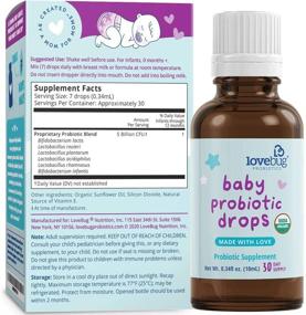 img 3 attached to 🌱 Organic LoveBug Probiotic Baby Drops for 0+ Months – 30-Day Supply, 5 Billion CFU with L GG, B Infantis – Allergen-Free, Non-GMO, Vegan