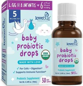 img 4 attached to 🌱 Organic LoveBug Probiotic Baby Drops for 0+ Months – 30-Day Supply, 5 Billion CFU with L GG, B Infantis – Allergen-Free, Non-GMO, Vegan