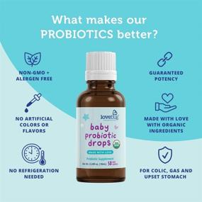 img 2 attached to 🌱 Organic LoveBug Probiotic Baby Drops for 0+ Months – 30-Day Supply, 5 Billion CFU with L GG, B Infantis – Allergen-Free, Non-GMO, Vegan