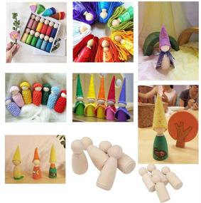 img 3 attached to Keledz 50 Pack Unfinished Wooden Peg Dolls for Kids DIY Crafts, Painting & Decorating – Assorted Shapes and Sizes for Art, Craft, Home Party Decor, Peg Game, Wooden Figures