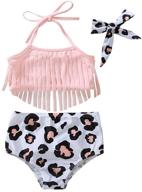 🍉 amberetech 3pcs toddler baby girls watermelon bikini set swimsuit beachwear outfits – adorable swimwear for optimal style logo