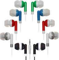 🎧 50 pack multicolored earbuds for classroom by hongzan - wholesale headphones for kids, individually bagged - ideal for students, schools, hospitals, hotels, libraries, and museums logo