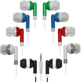 img 4 attached to 🎧 50 Pack Multicolored Earbuds for Classroom by HONGZAN - Wholesale Headphones for Kids, Individually Bagged - Ideal for Students, Schools, Hospitals, Hotels, Libraries, and Museums