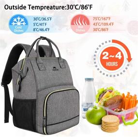 img 3 attached to 🎒 Lunch Backpack with USB Port: Insulated Cooler Bag for Men and Women, Water-Resistant, Leak-Proof Tote, Fits 15.6 Inch Laptop, Ideal for School, Work, Hiking, Beach, Picnic Trip