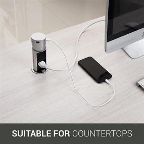 img 2 attached to Space-Saving Pop Up Outlet Station: Link 2 Home with USB Ports - Fast Charging, Splash Resistant, Stainless-Steel Finish, for Kitchen Island, Office Table, and Workshop