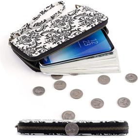 img 1 attached to 👜 HAWEE Long Wristlet Handbag: Leather Zipper Wallet for Cellphone, Cards & Coin Purse