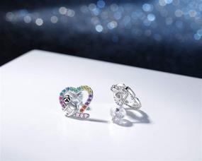 img 2 attached to 🦥 Colorful Hypoallergenic Sloth Stud Earrings: Sterling Silver Animal Heart Studs for Sensitive Ears - Perfect Sloth Jewelry Gift for Girls and Women