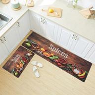 🌾 havargo waterproof anti-fatigue kitchen mat set - farmhouse style, non-slip, 2-piece kitchen rugs and mats for floor - spices design logo