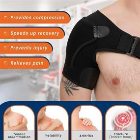 img 3 attached to 🤕 Advanced Shoulder Brace for Women and Men: Pain Relief Support, Compression, Stability Strap - Left & Right Arm - Tendonitis, Bursitis, Dislocation, & More