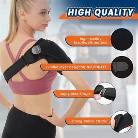 img 2 attached to 🤕 Advanced Shoulder Brace for Women and Men: Pain Relief Support, Compression, Stability Strap - Left & Right Arm - Tendonitis, Bursitis, Dislocation, & More