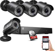 📸 mtm security camera system - 5mp camera, 1tb hard drive, h.265+, 8ch home surveillance dvr, 4 x wired 5mp ip66 weatherproof indoor/outdoor cameras, clear night vision, motion alert, remote access logo