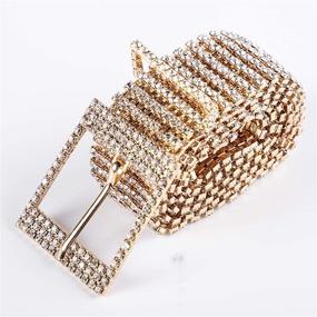 img 3 attached to Sparkling Rhinestone Waistband for Women - Crystal Accessories for Belts