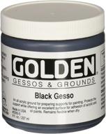 🎨 golden 0003560-5 acrylic black gesso jar, 8 oz: premium quality for artistic projects logo