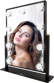 img 3 attached to 💄 Impressions Hollywood Touch Duotone Makeup Mirror: 9 LED Bulbs, Lighted Vanity Mirror with USB Power Outlet, Standing Base - Black