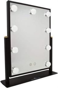img 2 attached to 💄 Impressions Hollywood Touch Duotone Makeup Mirror: 9 LED Bulbs, Lighted Vanity Mirror with USB Power Outlet, Standing Base - Black