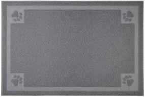 img 3 attached to 🐾 Premium X-Large Gray Cat Litter Box Debris Catcher Mat – Multi-functional Dog Food Placemat 35.4"x23.6