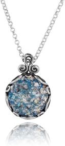 img 4 attached to PZ Paz Creations Roman Glass Pendant Necklace - Sterling Silver .925
