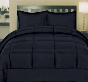 img 1 attached to 🛏️ 7 Piece Queen Bed-in-Bag Solid Color Comforter &amp; Sheet Set, Black by Sweet Home Collection