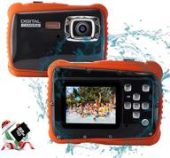 yeein kids digital camera 3m underwater digital kids camera 8x digital zoom – ideal for boys and girls toys, includes 32g sd card（black） logo