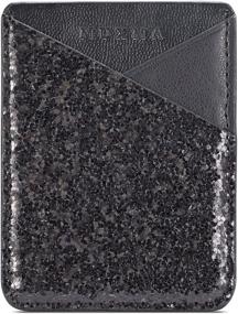 img 4 attached to Black Arlgseln Glitter Phone Card Holder with Multi-Functional ID Credit Card Slots - Stick on Wallet for iPhone 11 Pro/XS/SE,Galaxy Note 20 Ultra/S10/A70/A51