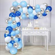 120pc blue silver white balloon garland kit with metallic balloons | wedding, birthday, graduation party supplies | arch kit, strip tape, dot glue логотип