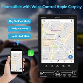 img 3 attached to 🚘 Podofo Автомагнитола Double Din: Голосовое управление Apple Carplay, 9,5-дюймовый вертикальный сенсорный экран, Bluetooth/FM-радио, Mirror Link, USB + AHD камера заднего вида