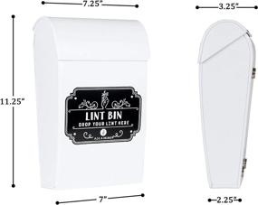 img 3 attached to 🧺 A.J.A. & MORE Off White Lint Bin with Lid - Farmhouse Metal Tin Lint Holder Box - Stylish Laundry Room Space-Saving Solution with Magnetic Wall Mount Strip for Lint Storage