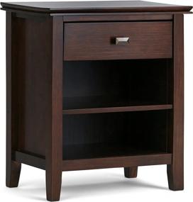 img 3 attached to 🛏️ SimpliHome Artisan 24-inch Night Stand: Rustic Brown Solid Wood Bedside Table with Storage, 1 Drawer, and 2 Shelves – Contemporary Modern Design for the Bedroom