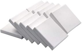 img 4 attached to MD Trade 12-Pack Mini Canvas Panels Set for Painting Craft Drawing, 4x4 Inch